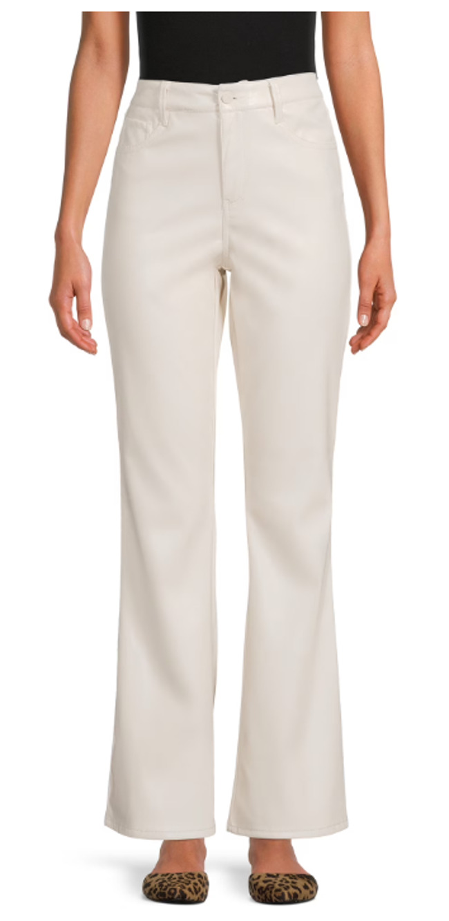 DOLLHOUSE JUNIORS FAUX-LEATHER FLARE-LE WINTER WHITE Size 11